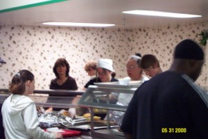 On the serving line
