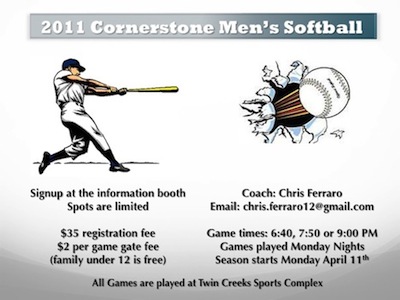 2011 Cornerstone Men's Softball