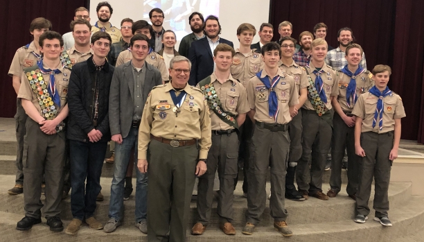 Reunion with some of Don's Eagle Scouts