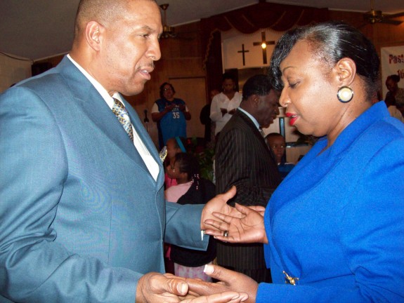 Deacon Bobby & Deaconess Marsha Moore praying the 