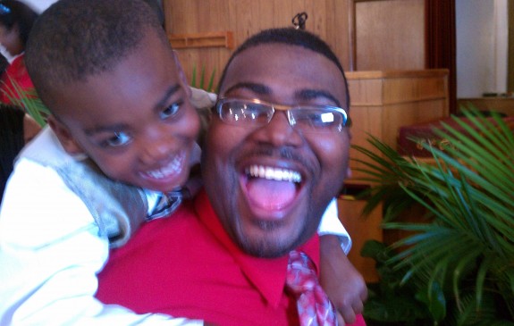 Blending their families, Minister L.C. and Sister Mattie have eight children. The picture above is L.C. and his son, Tyler.